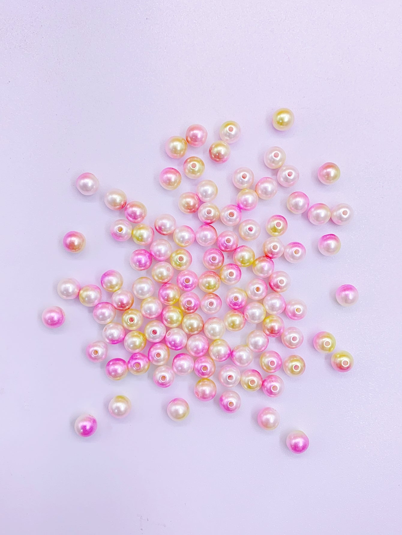 ABS imitation pearl multicolored round bead bracelet necklace loose bead diy jewelry clothing materials accessories multi-color mixed pearls