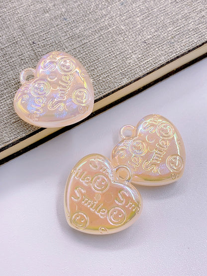 Mermaid pearl heart hanging diy jewelry pearl small fresh clothing accessories earrings pendant 3 pieces