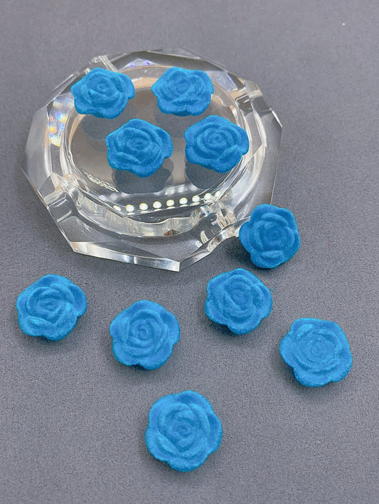 Acrylic solid color single hole straight hole flocking rose beads jewelry accessories hair accessories clothing accessories materials