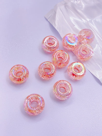 abs imitation pearl Mermaid Crack series acrylic wheel bead flat bead colored loose bead pendant necklace wearing bead jewelry