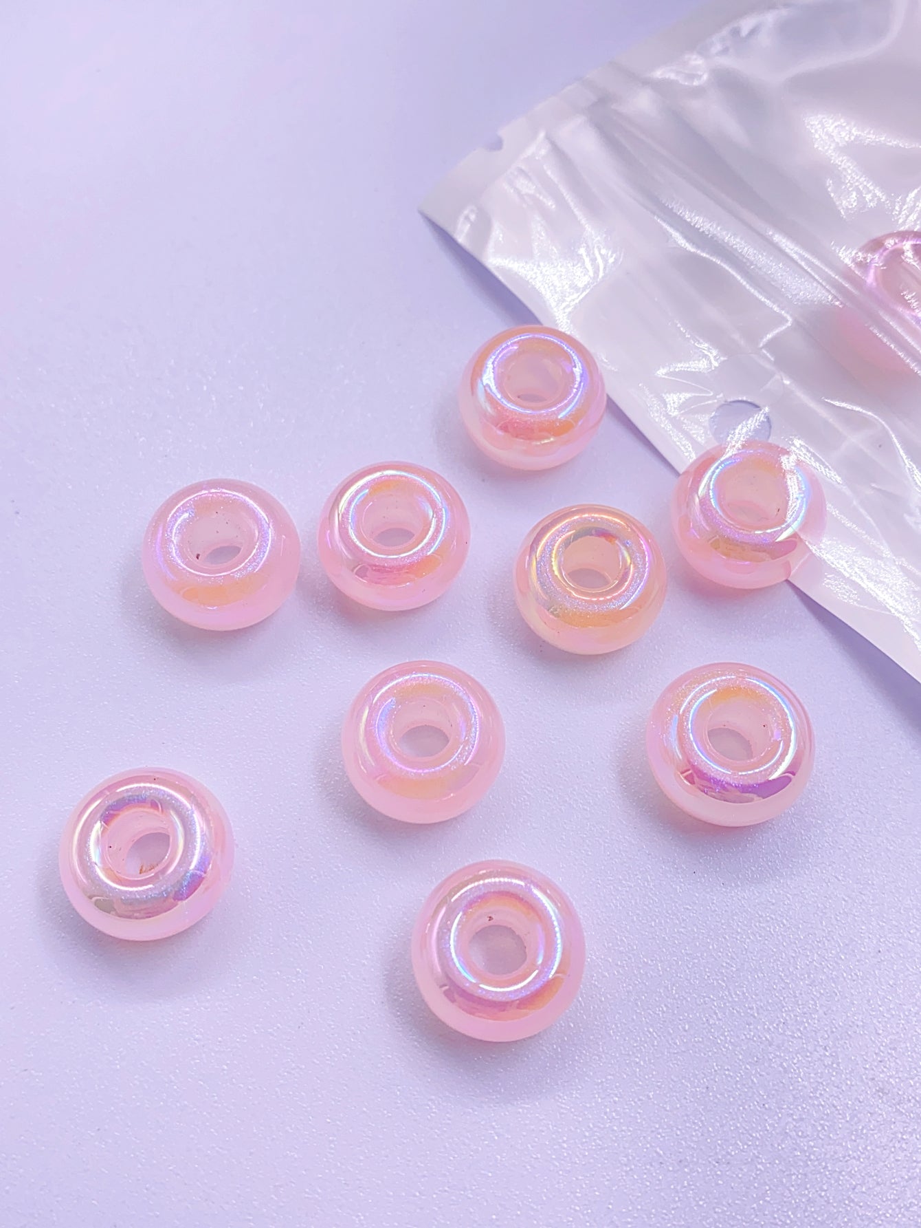 abs imitation pearl mermaid Star color series acrylic wheel bead flat bead color loose bead pendant necklace wearing bead jewelry 10 pieces