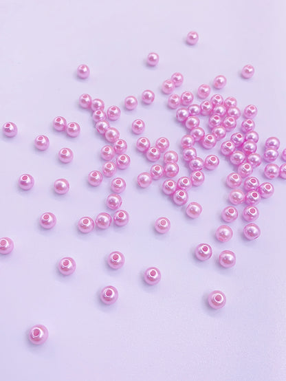 ABS straight hole imitation pearl bright water ground perforated plastic pearl diy beaded bag material jewelry accessories Pearl