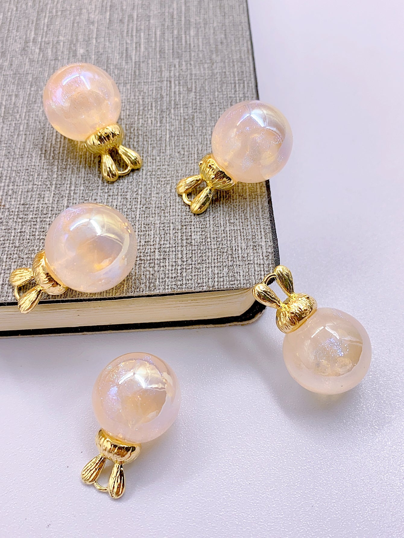 Fashion abs imitation pearl high-grade round bead hanging rabbit style diy cute personality accessories