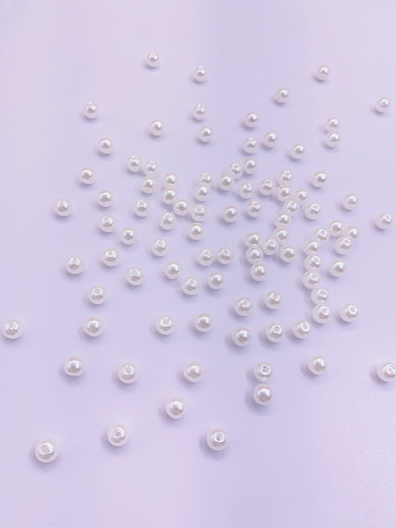 ABS straight hole imitation pearl bright water ground perforated plastic pearl diy beaded bag material jewelry accessories Pearl