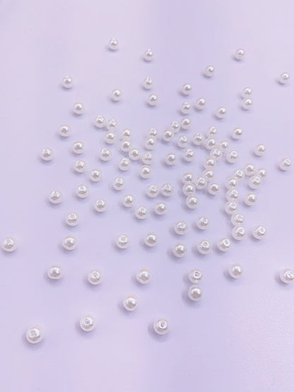 ABS straight hole imitation pearl bright water ground perforated plastic pearl diy beaded bag material jewelry accessories Pearl