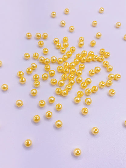 ABS straight hole imitation pearl bright water ground perforated plastic pearl diy beaded bag material jewelry accessories Pearl