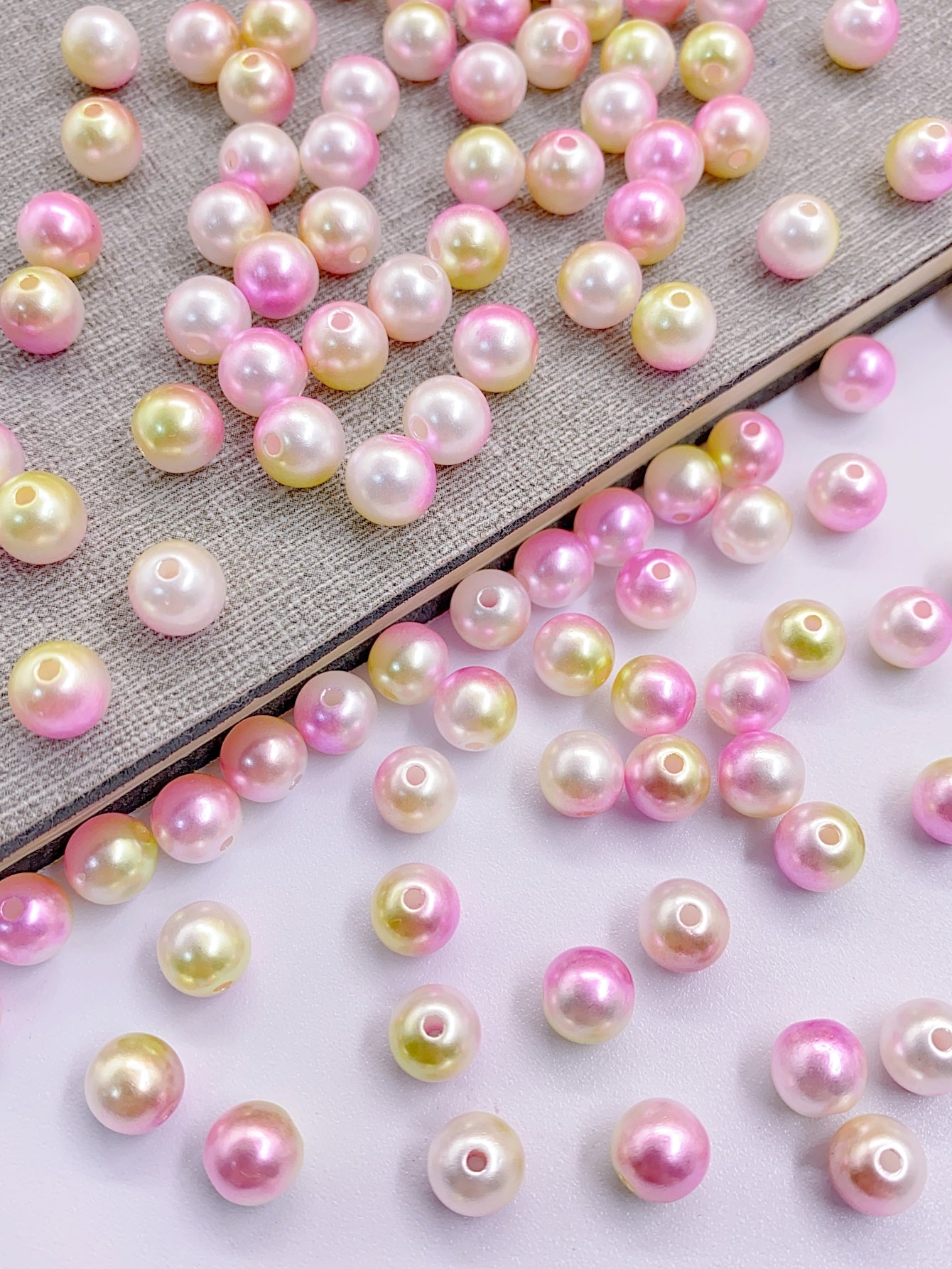 ABS imitation pearl multicolored round bead bracelet necklace loose bead diy jewelry clothing materials accessories multi-color mixed pearls