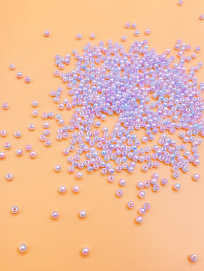 New abs imitation pearl straight hole mini gradient colorful small round beads jewelry accessories materials diy handmade beading materials for children