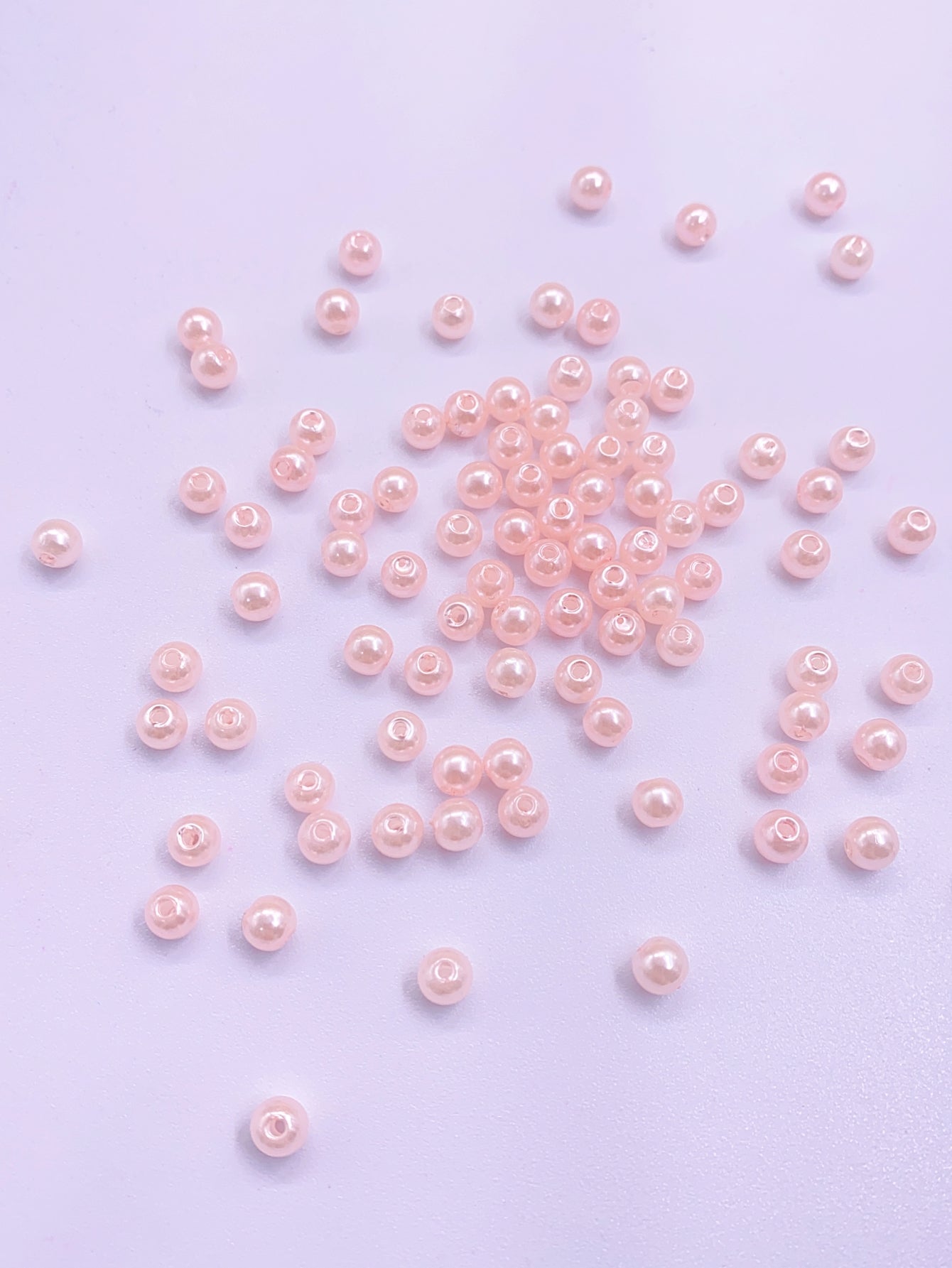 ABS straight hole imitation pearl bright water ground perforated plastic pearl diy beaded bag material jewelry accessories Pearl