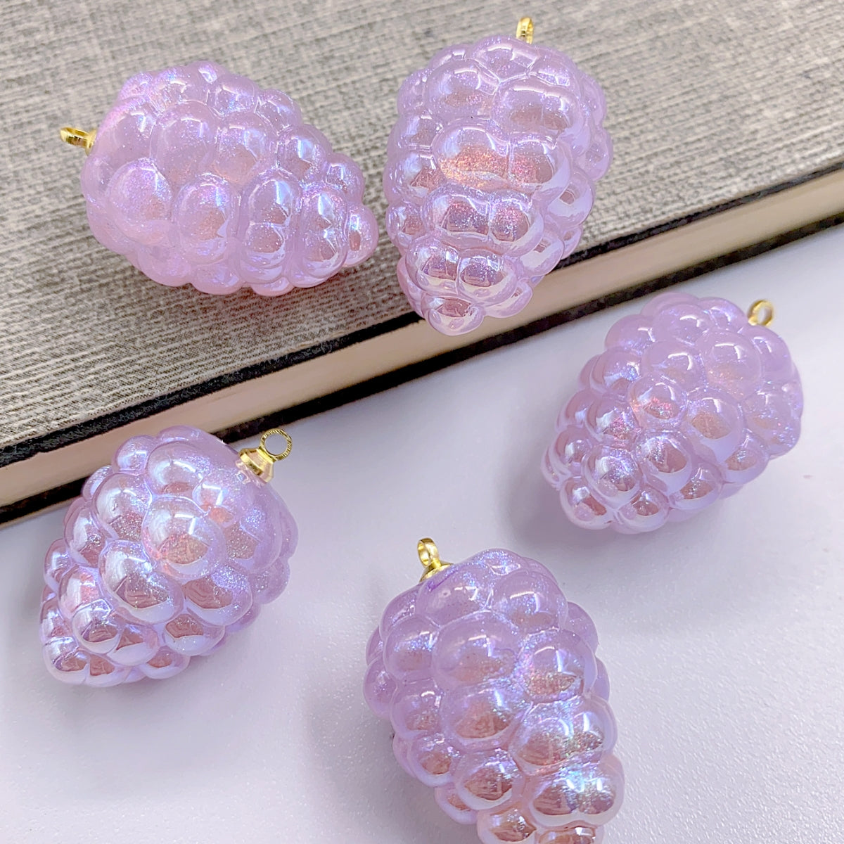 Lovely raspberry purple grape fruit resin pendant diy handmade earrings jewelry bracelet necklace accessory material