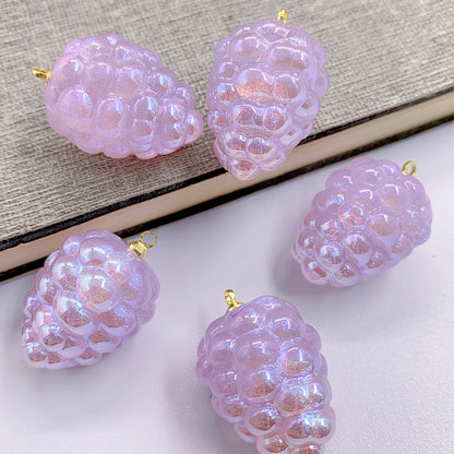 Lovely raspberry purple grape fruit resin pendant diy handmade earrings jewelry bracelet necklace accessory material