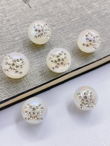 DIY accessories accessories ABS pearl set diamond round ball pendant accessories mixed hand-beaded