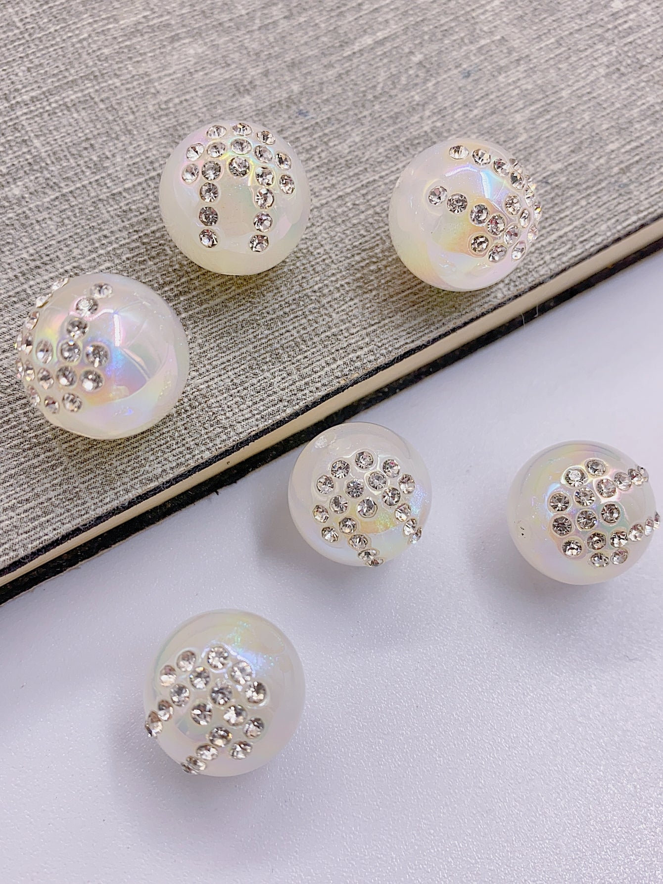 DIY accessories accessories ABS pearl set diamond round ball pendant accessories mixed hand-beaded