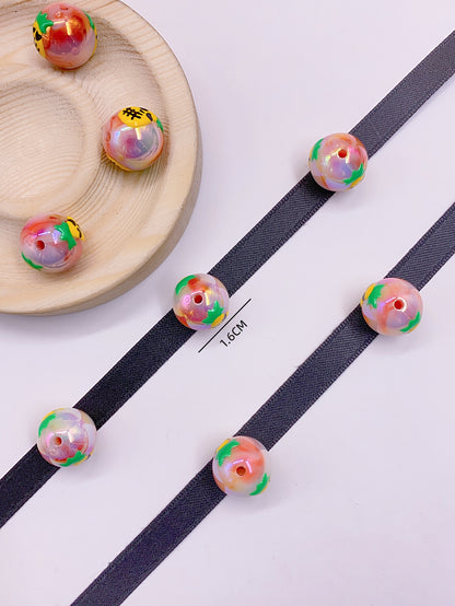 New cute hand-painted cartoon beads Acrylic beading diy loose bead bracelet mobile phone chain accessories drop beads accessories material