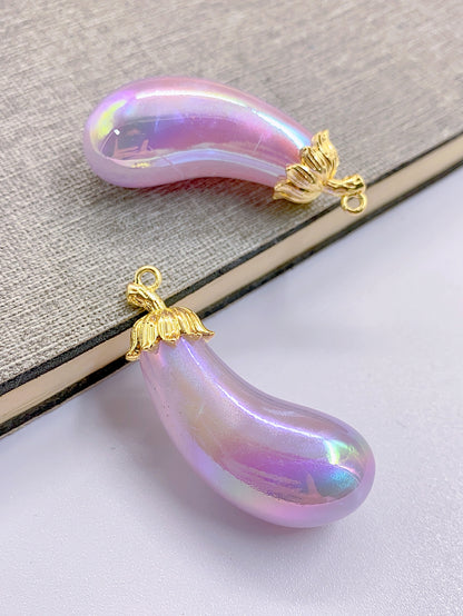 High-end mermaid star series alloy hanging head eggplant style diy accessories pendant pendant 2 pieces