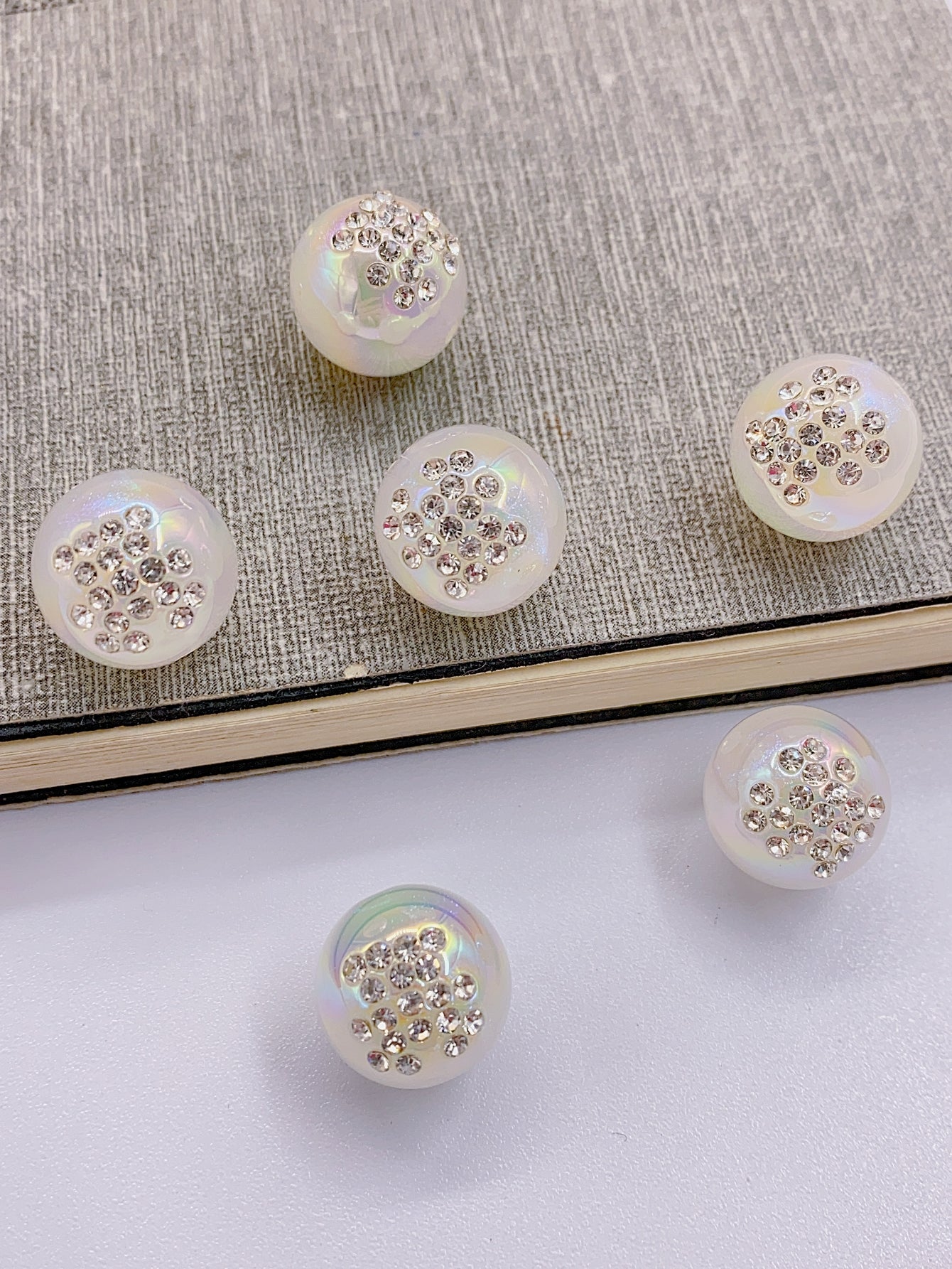 DIY accessories accessories ABS pearl set diamond round ball pendant accessories mixed hand-beaded