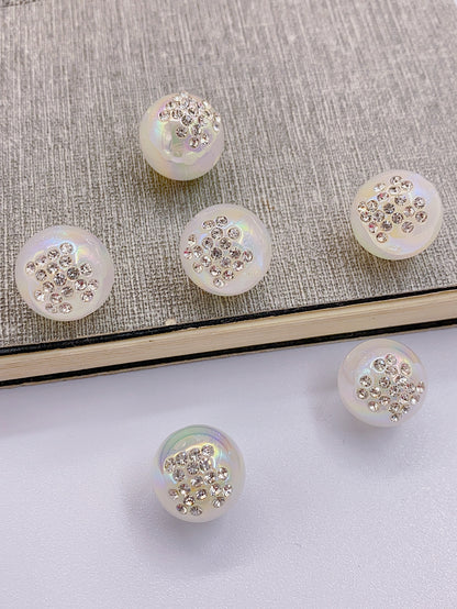 DIY accessories accessories ABS pearl set diamond round ball pendant accessories mixed hand-beaded