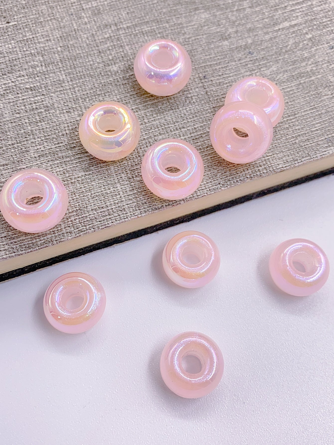 abs imitation pearl mermaid Star color series acrylic wheel bead flat bead color loose bead pendant necklace wearing bead jewelry 10 pieces