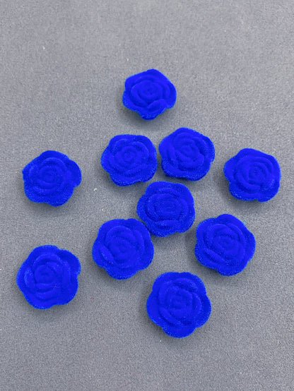 Acrylic solid color single hole straight hole flocking rose beads jewelry accessories hair accessories clothing accessories materials