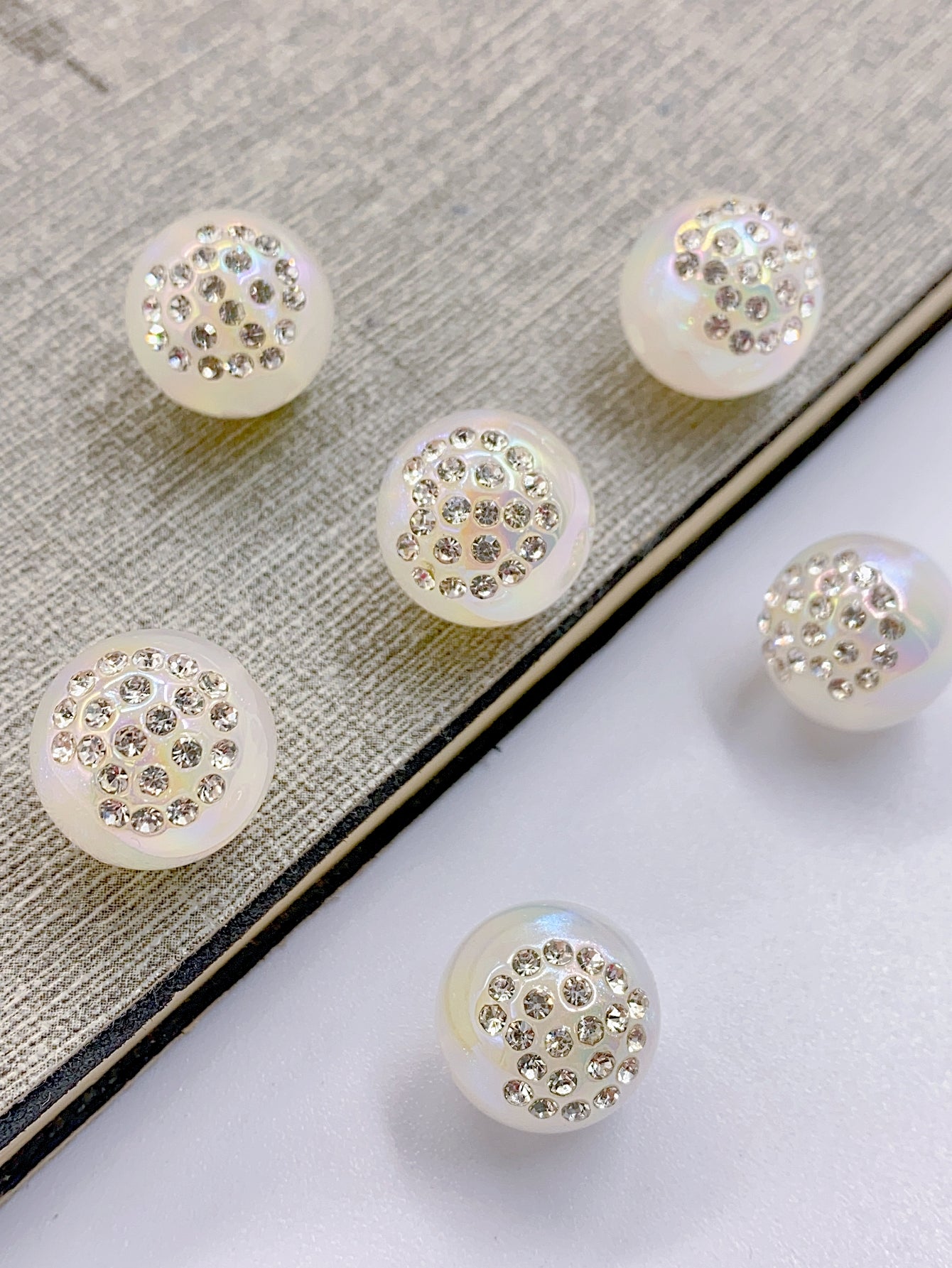 DIY accessories accessories ABS pearl set diamond round ball pendant accessories mixed hand-beaded