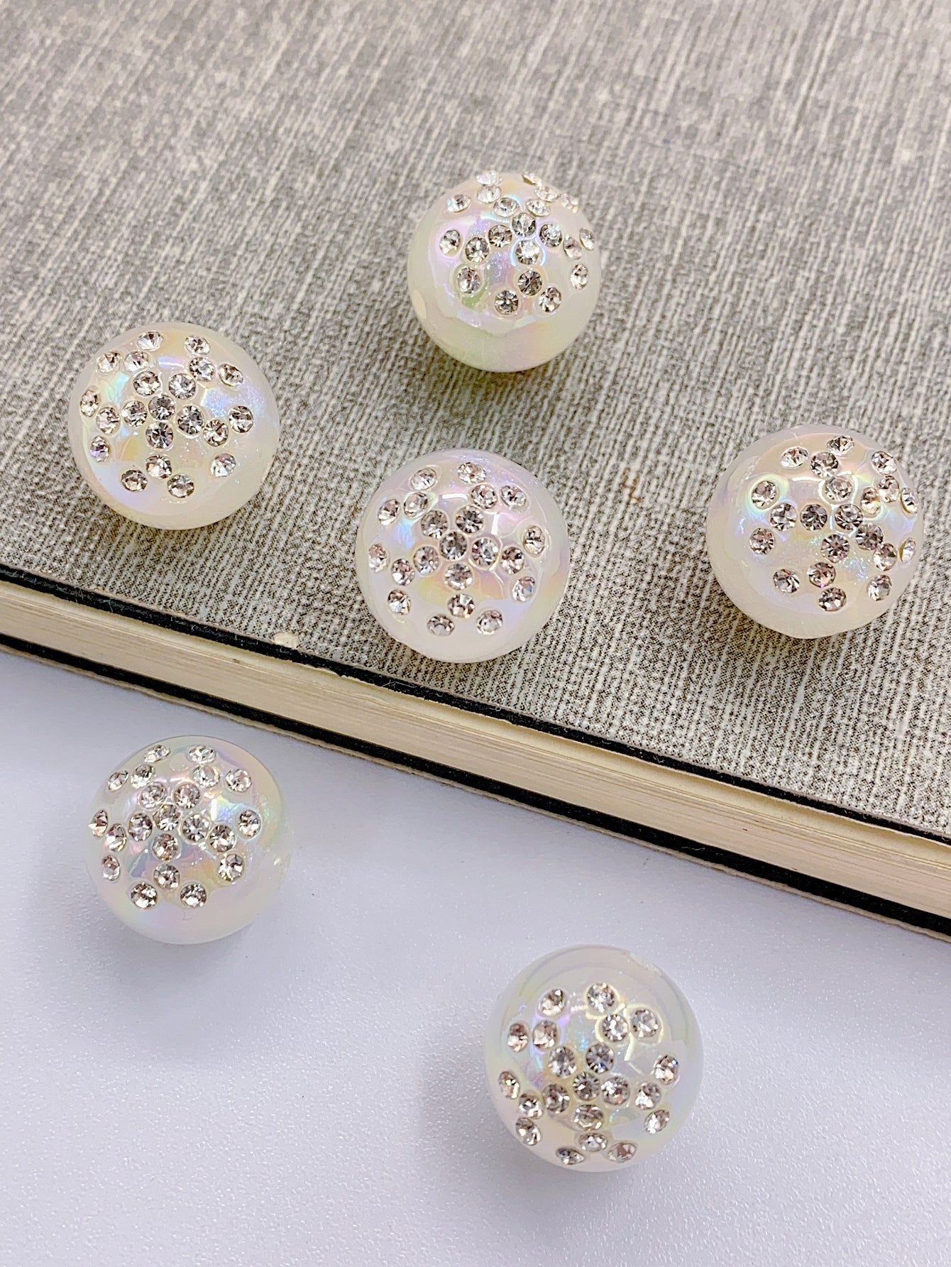 DIY accessories accessories ABS pearl set diamond round ball pendant accessories mixed hand-beaded