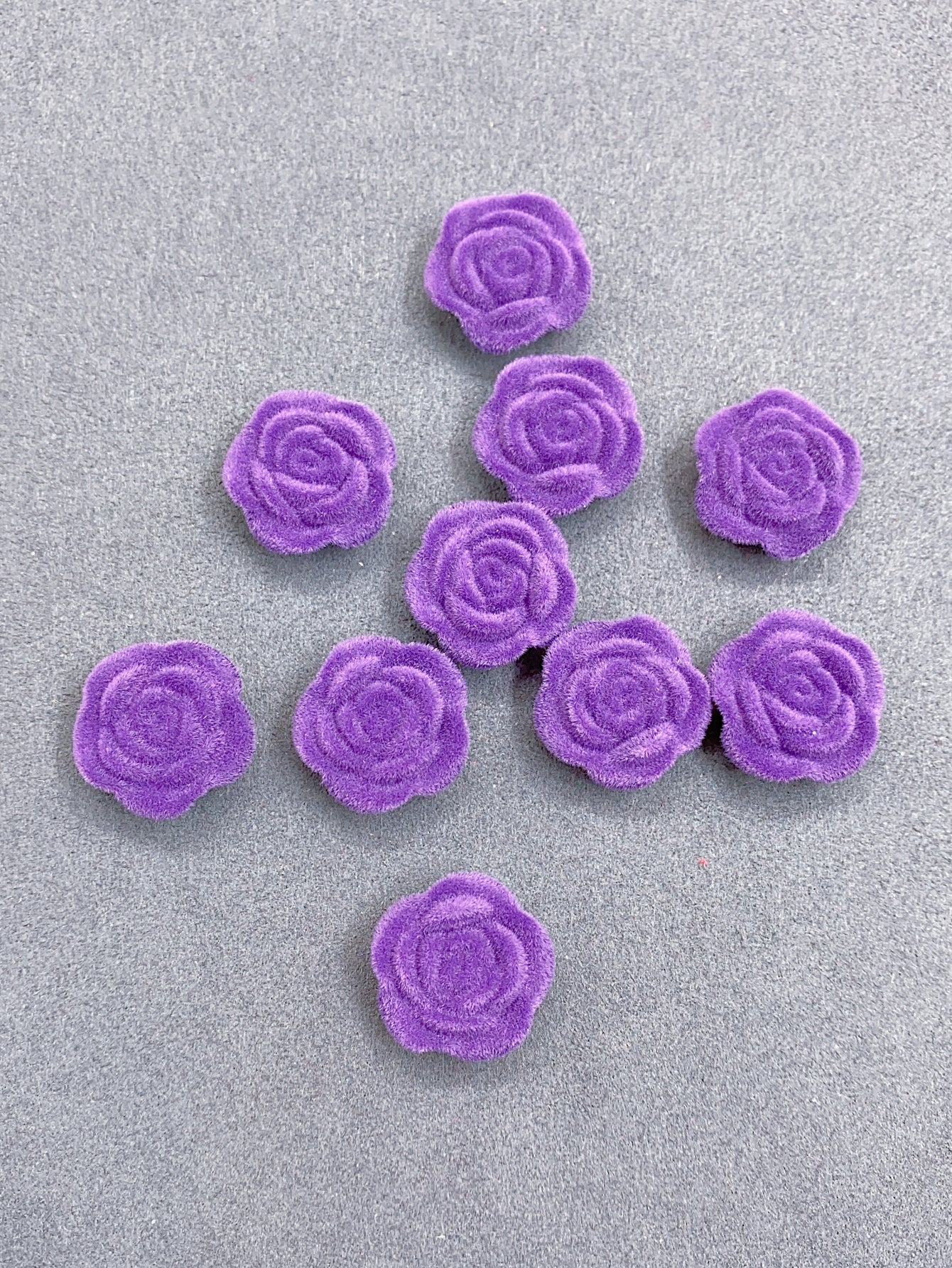 Acrylic solid color single hole straight hole flocking rose beads jewelry accessories hair accessories clothing accessories materials