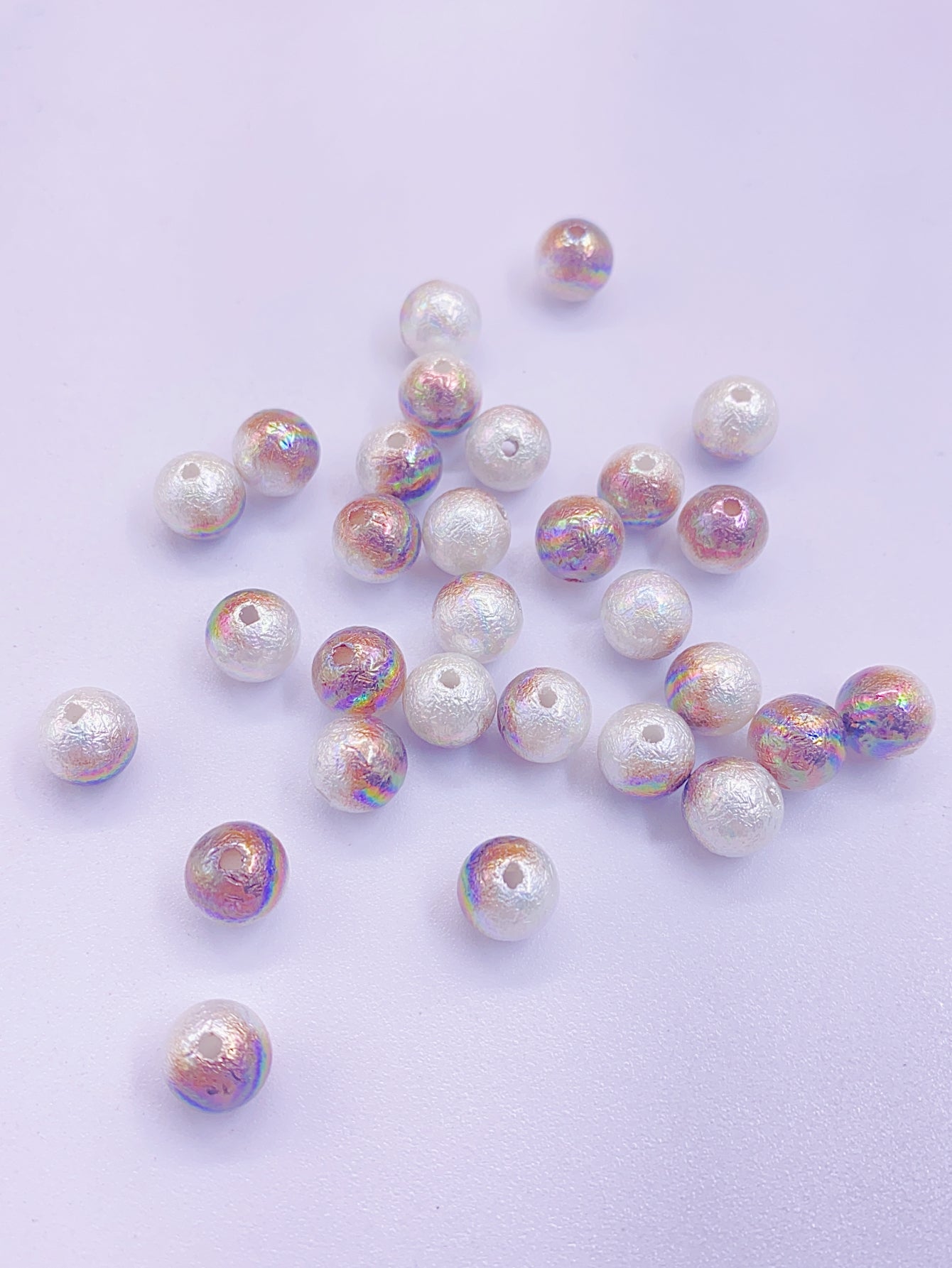 New fashion personality straight hole wrinkle pearl imitation ABS linen beads diy handmade beaded clothing jewelry accessories materials