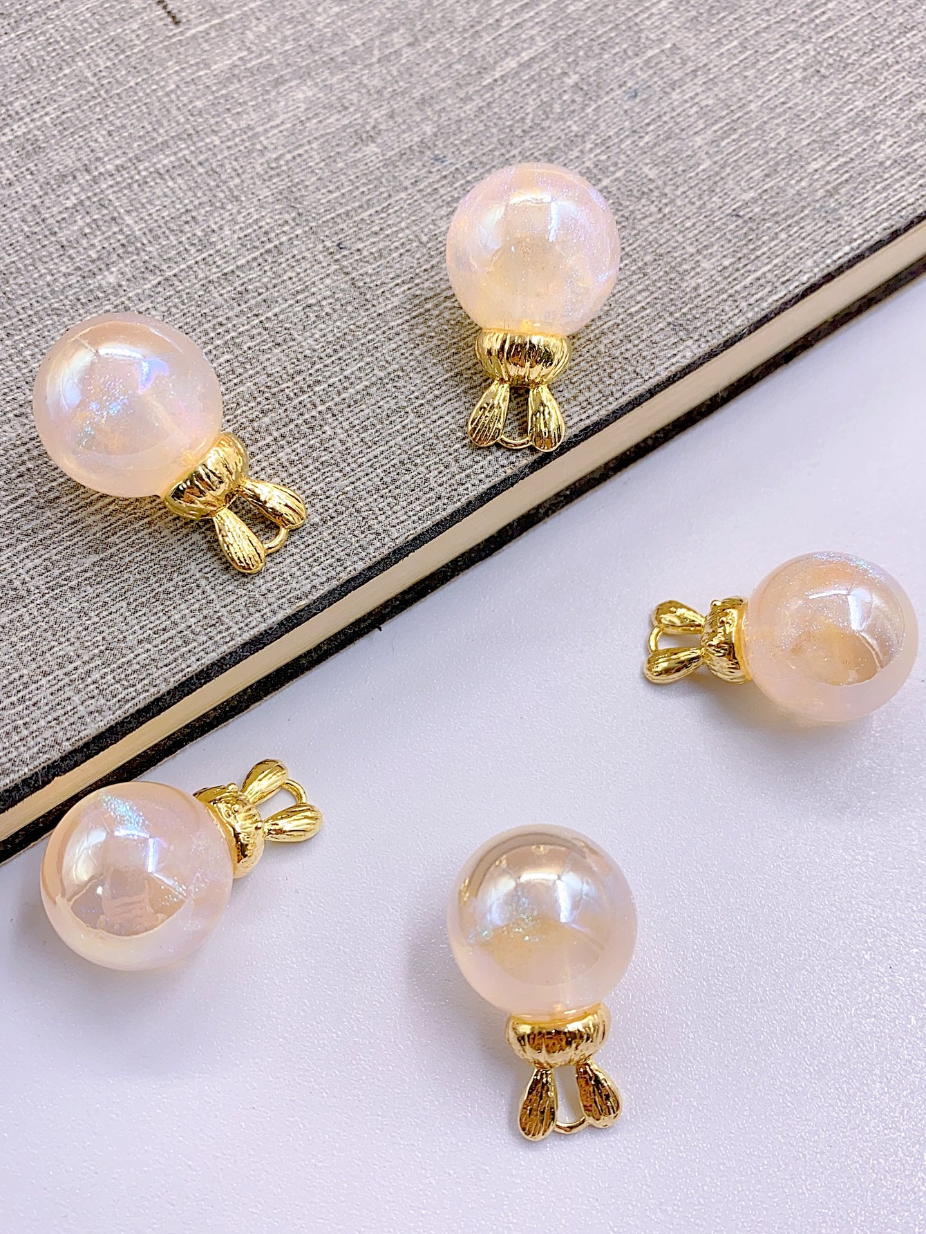 Fashion abs imitation pearl high-grade round bead hanging rabbit style diy cute personality accessories