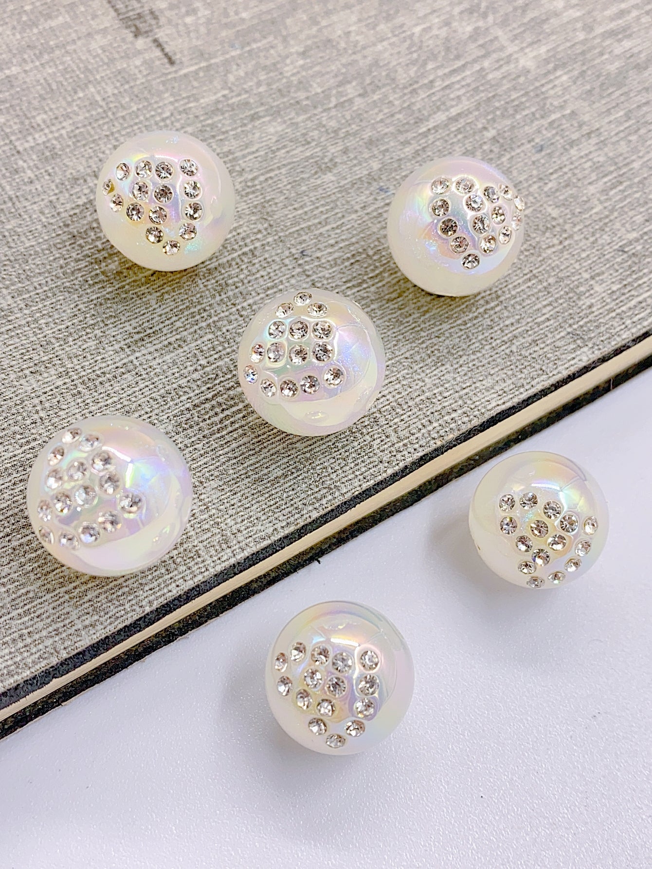 DIY accessories accessories ABS pearl set diamond round ball pendant accessories mixed hand-beaded