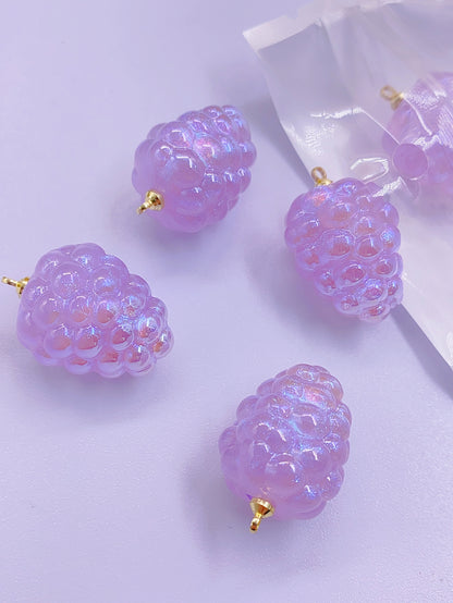 Lovely raspberry purple grape fruit resin pendant diy handmade earrings jewelry bracelet necklace accessory material