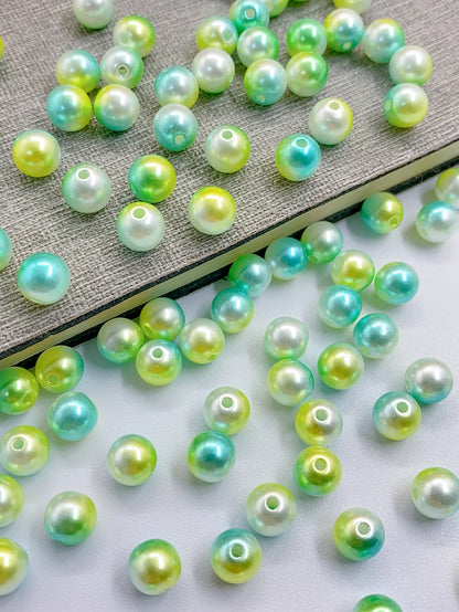 ABS imitation pearl multicolored round bead bracelet necklace loose bead diy jewelry clothing materials accessories multi-color mixed pearls