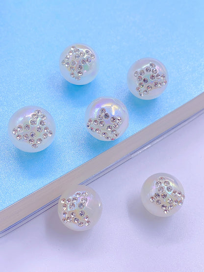 DIY accessories accessories ABS pearl set diamond round ball pendant accessories mixed hand-beaded