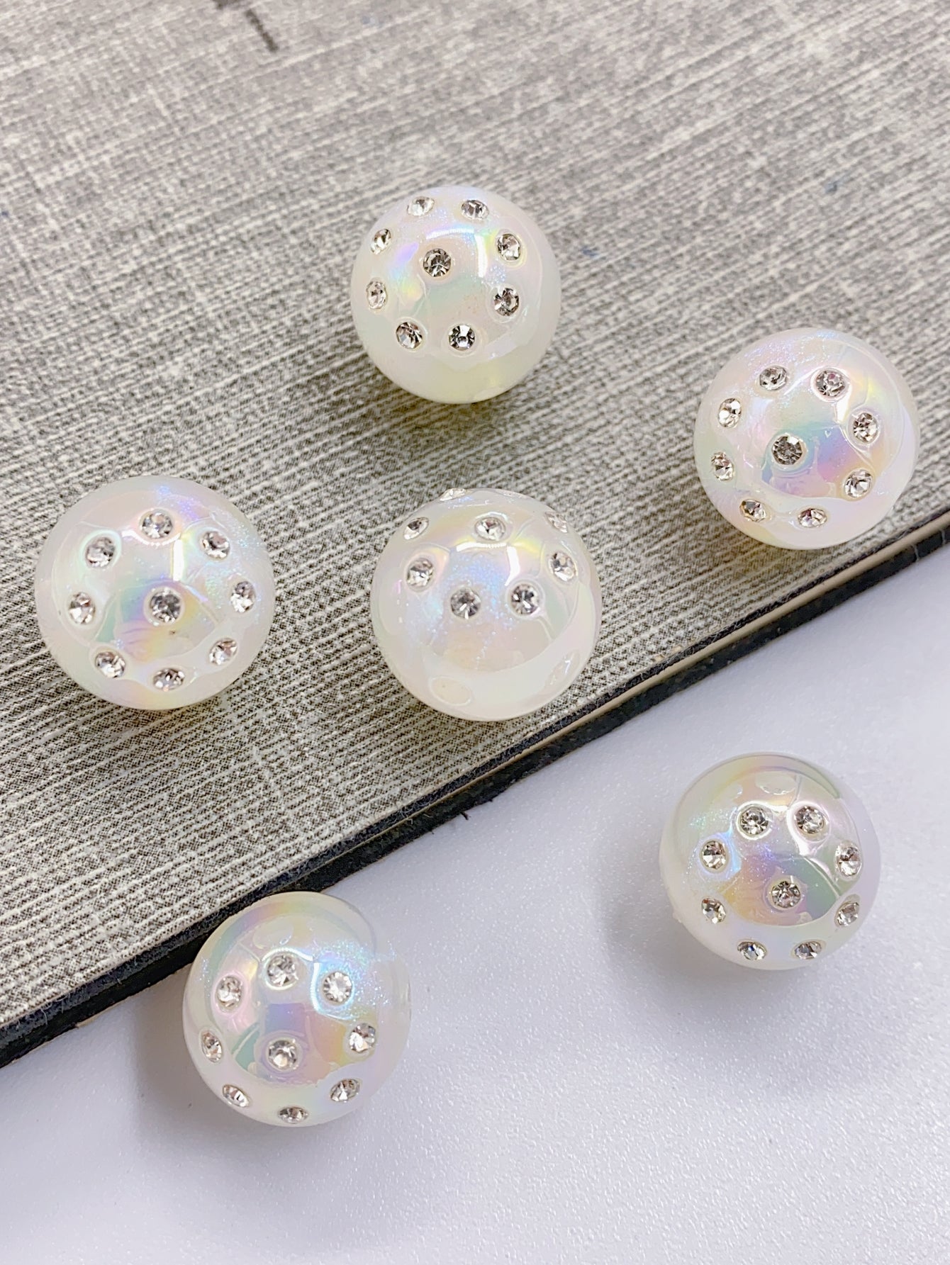 DIY accessories accessories ABS pearl set diamond round ball pendant accessories mixed hand-beaded