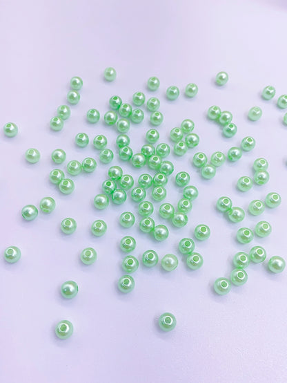 ABS straight hole imitation pearl bright water ground perforated plastic pearl diy beaded bag material jewelry accessories Pearl