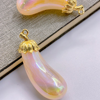 High-end mermaid star series alloy hanging head eggplant style diy accessories pendant pendant 2 pieces