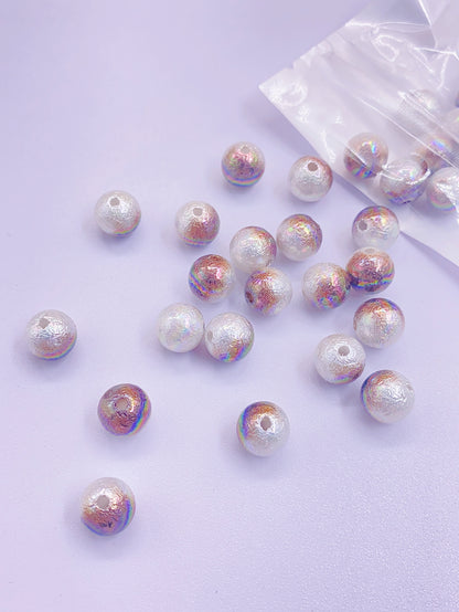 New fashion personality straight hole wrinkle pearl imitation ABS linen beads diy handmade beaded clothing jewelry accessories materials