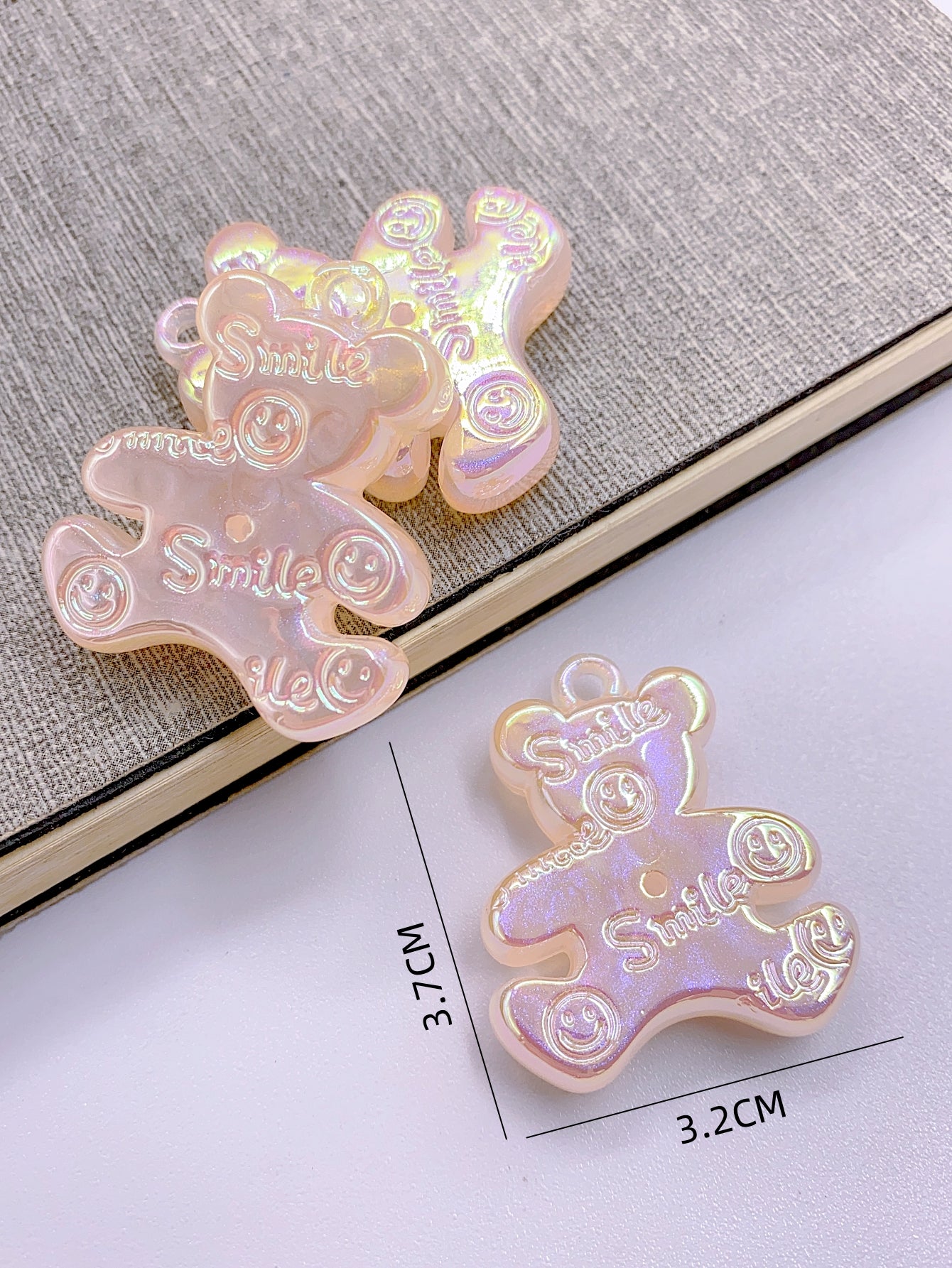 New star mermaid three cute bear pendant diy headdress hair pendant 3