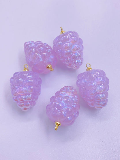 Lovely raspberry purple grape fruit resin pendant diy handmade earrings jewelry bracelet necklace accessory material