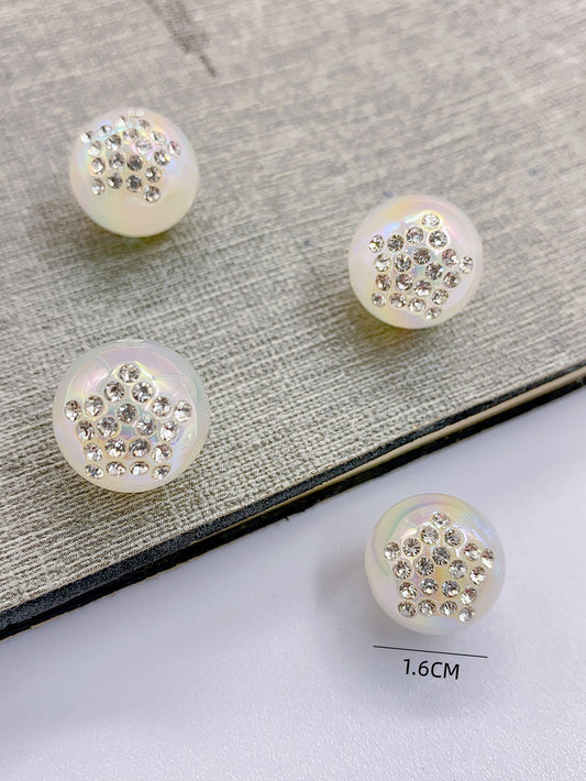 DIY accessories accessories ABS pearl set diamond round ball pendant accessories mixed hand-beaded