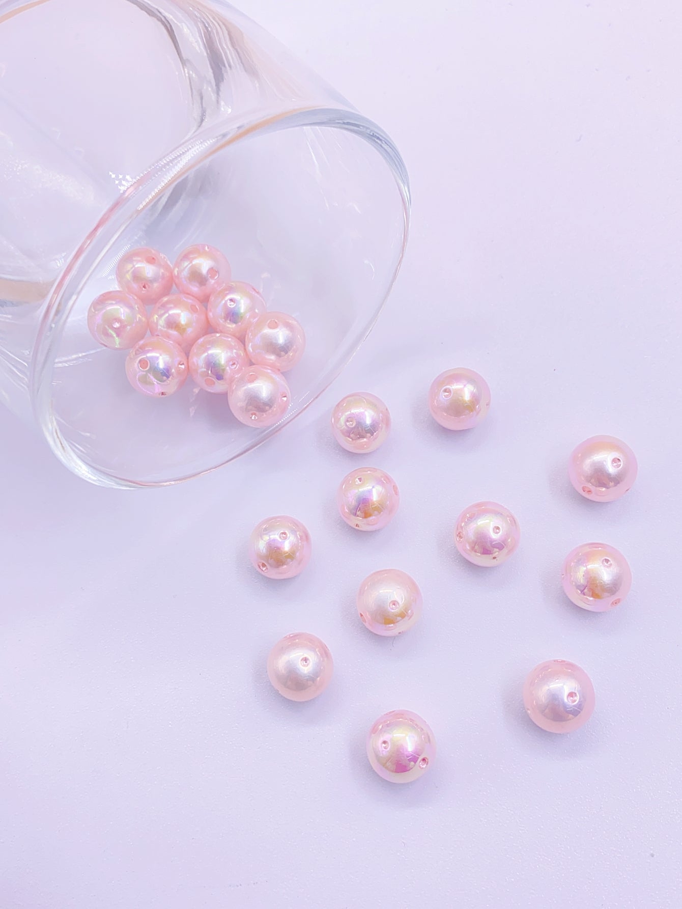 12MM acrylic imitation pearl shell magic beads DIY jewelry accessories electroplated bead bracelet beaded material