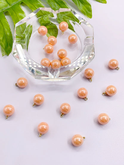 Highlight pearl button Round copper foot round bead button small button Dress Accessories Blouse dress decorative button