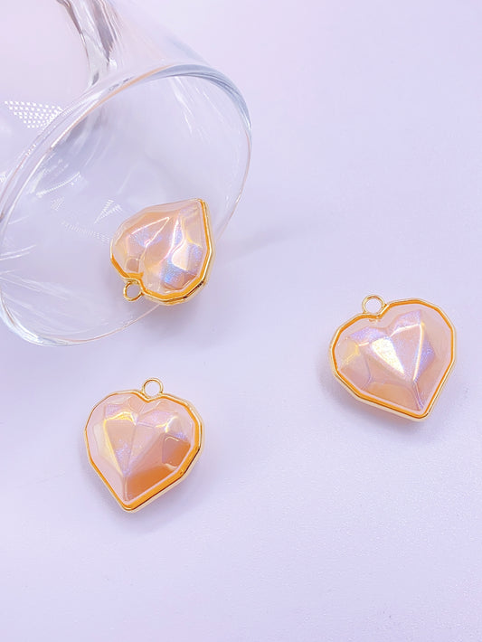 New high-grade large heart alloy hanging diy clothing necklace jewelry accessories beaded material heart crystal pendant