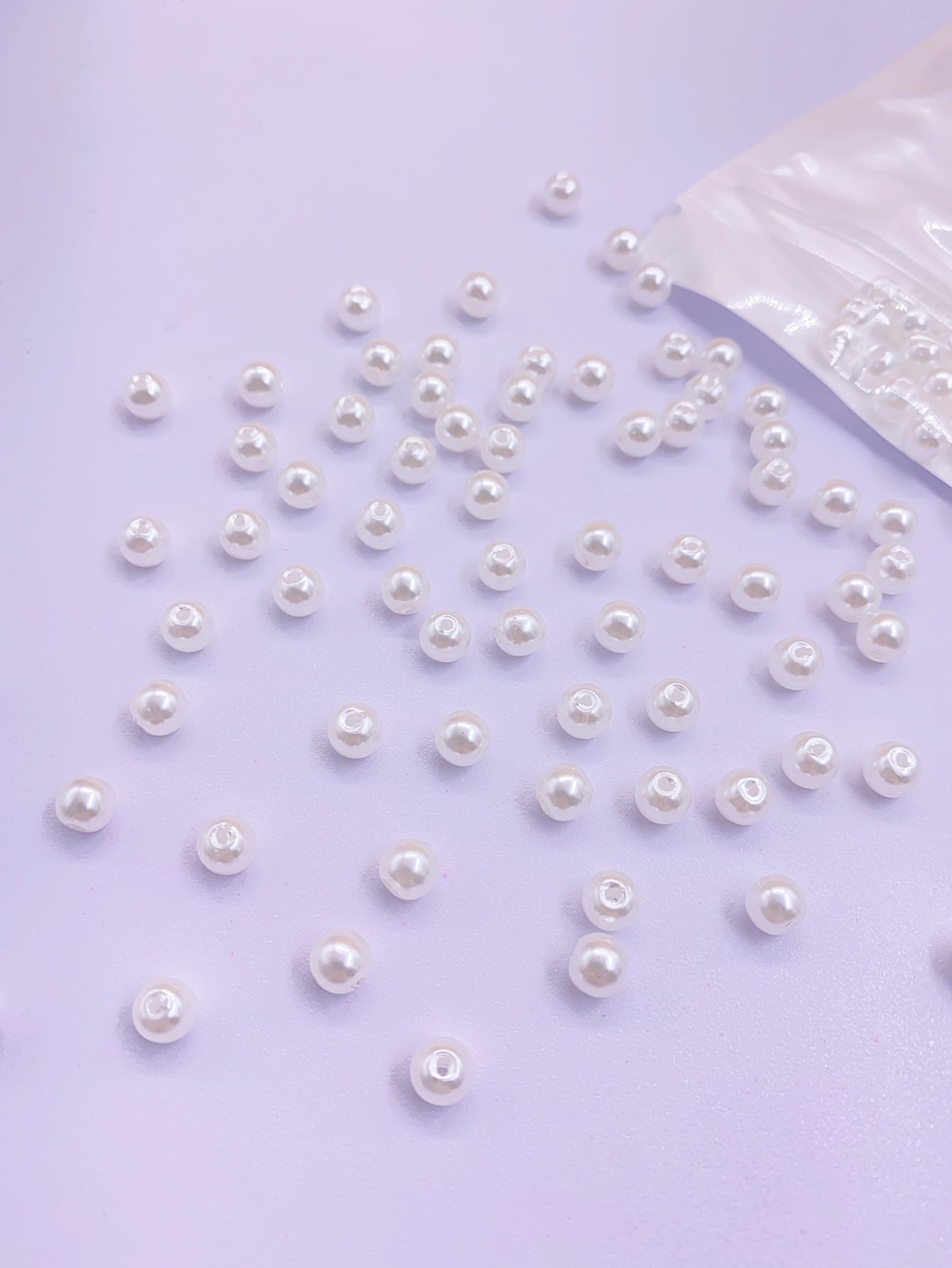 ABS straight hole imitation pearl bright water ground perforated plastic pearl diy beaded bag material jewelry accessories Pearl