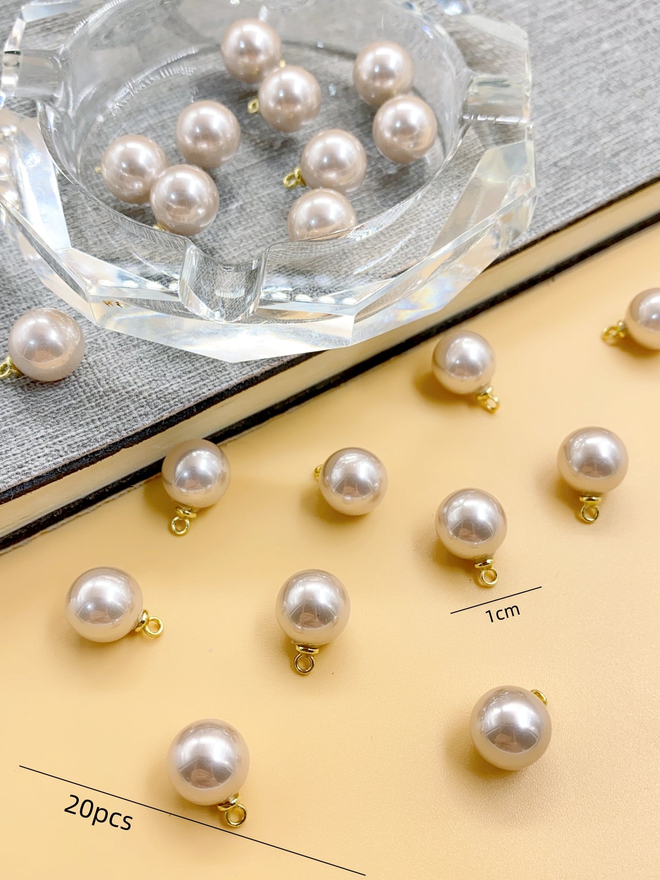 Highlight pearl button Round copper foot round bead button small button Dress Accessories Blouse dress decorative button