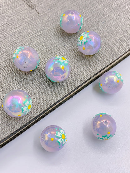 Personality cute painted cartoon beads ABS Imitation Pearl Jewelry Accessories diy Straight hole round bead jewelry necklace bracelet accessory beads