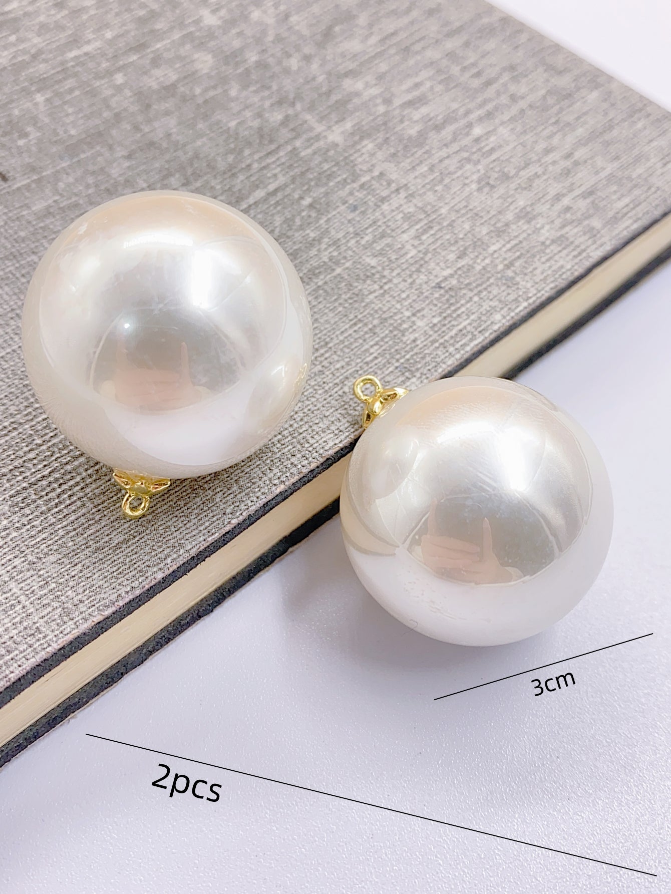 abs imitation pearl new fashion large round bead six claw alloy head hanging diy clothing jewelry accessories pendant pearl