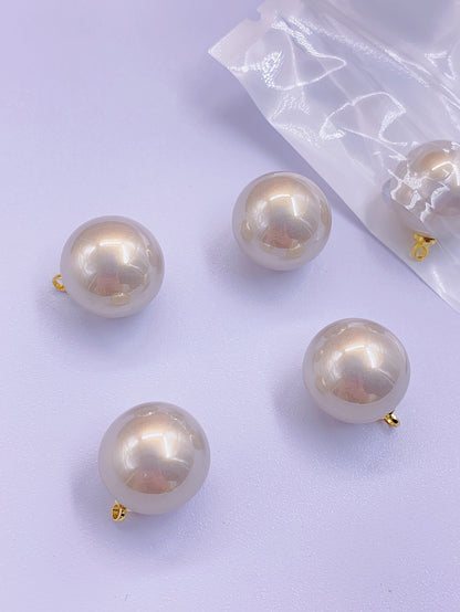 New alloy head large round bead Pearl accessories DIY jewelry clothing pendant abs imitation pearl high highlight round bead hanging