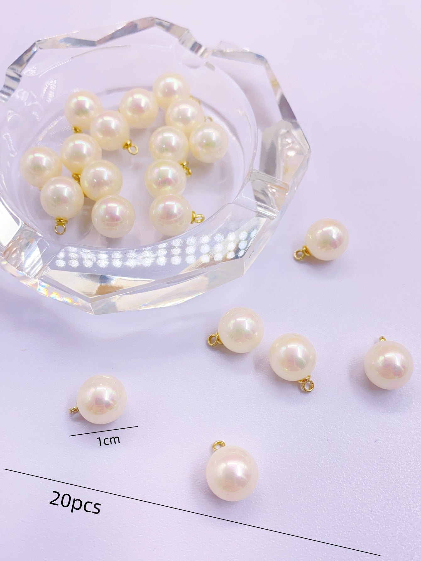 Highlight pearl button Round copper foot round bead button small button Dress Accessories Blouse dress decorative button