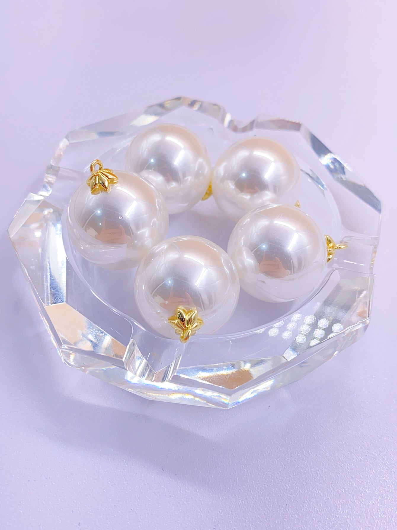 abs imitation pearl new fashion large round bead six claw alloy head hanging diy clothing jewelry accessories pendant pearl