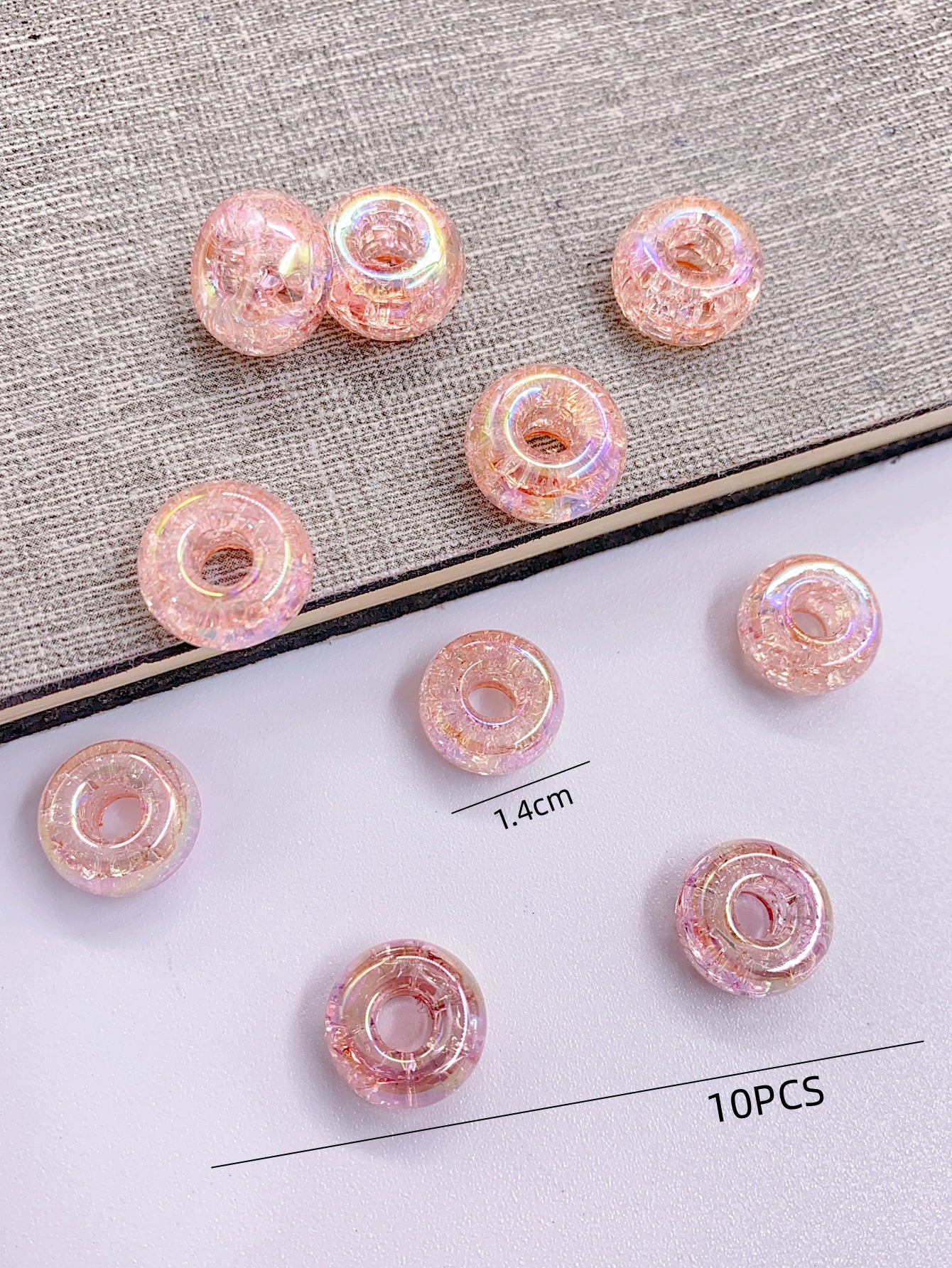 abs imitation pearl Mermaid Crack series acrylic wheel bead flat bead colored loose bead pendant necklace wearing bead jewelry